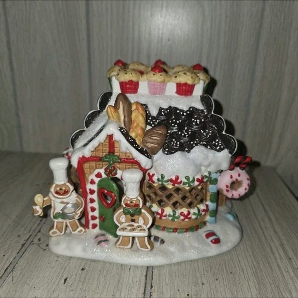 PartyLite Christmas Gingerbread Village 2 Bakery House Candle Holder New Holiday - Picture 10 of 10